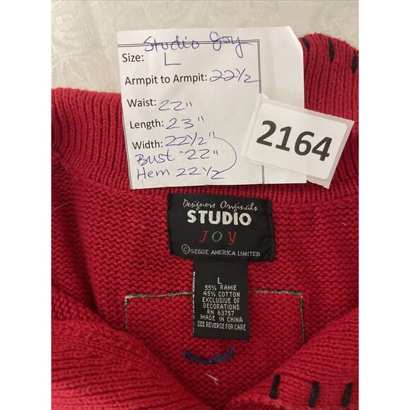 VTG Studio Joy Womens L Embellished Ugly Christmas Sweater Vest *READ - Picture 7 of 8